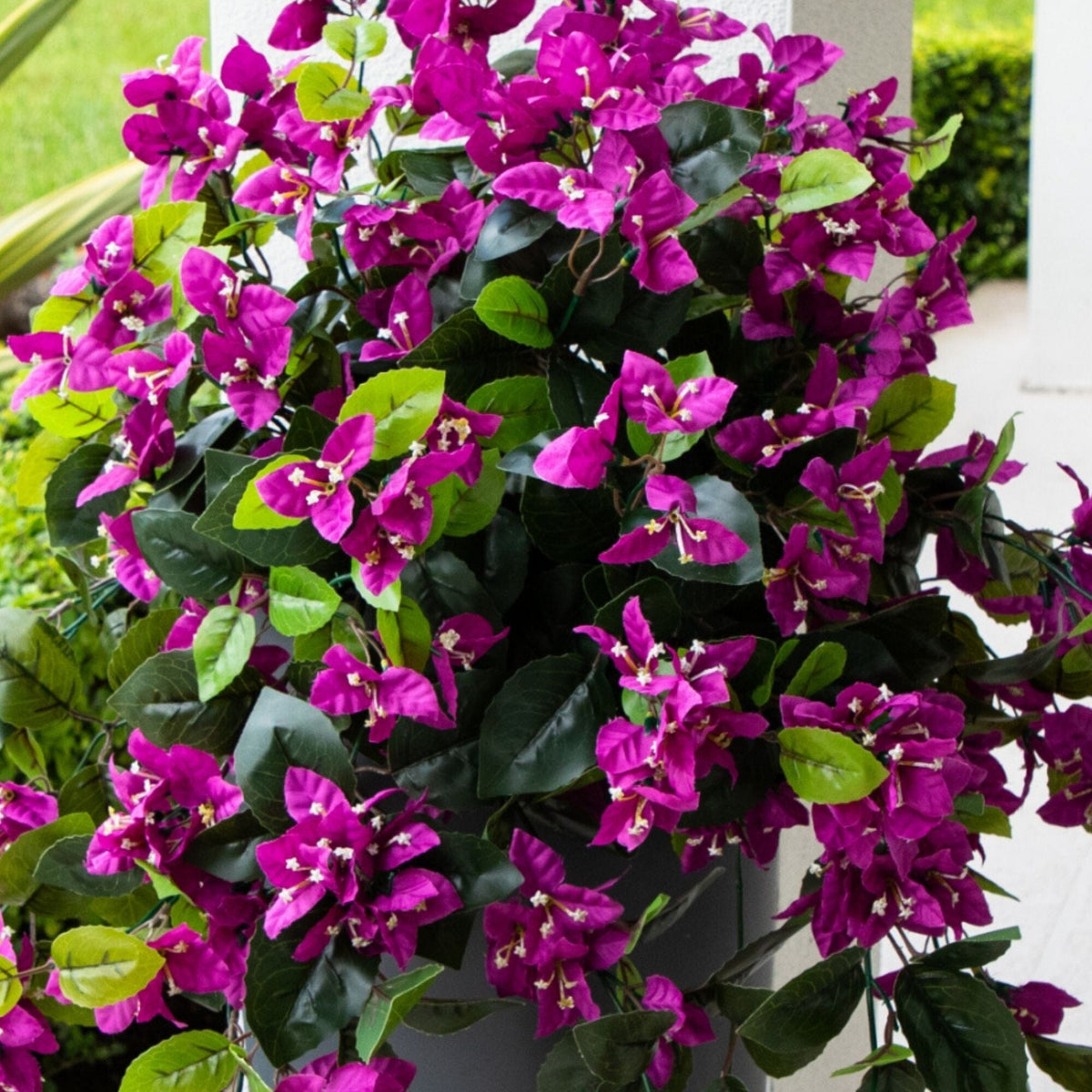28” UV Resistant Artificial Bougainvillea Hanging Plant (Indoor/Outdoor) - Set of 2