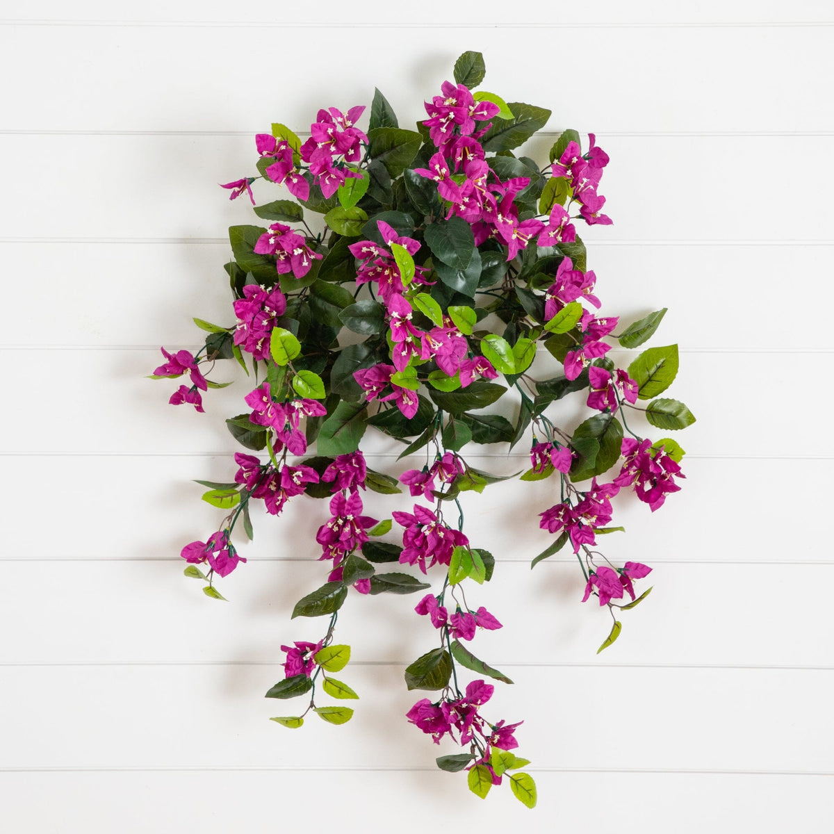 28” UV Resistant Artificial Bougainvillea Hanging Plant (Indoor/Outdoor) - Set of 2
