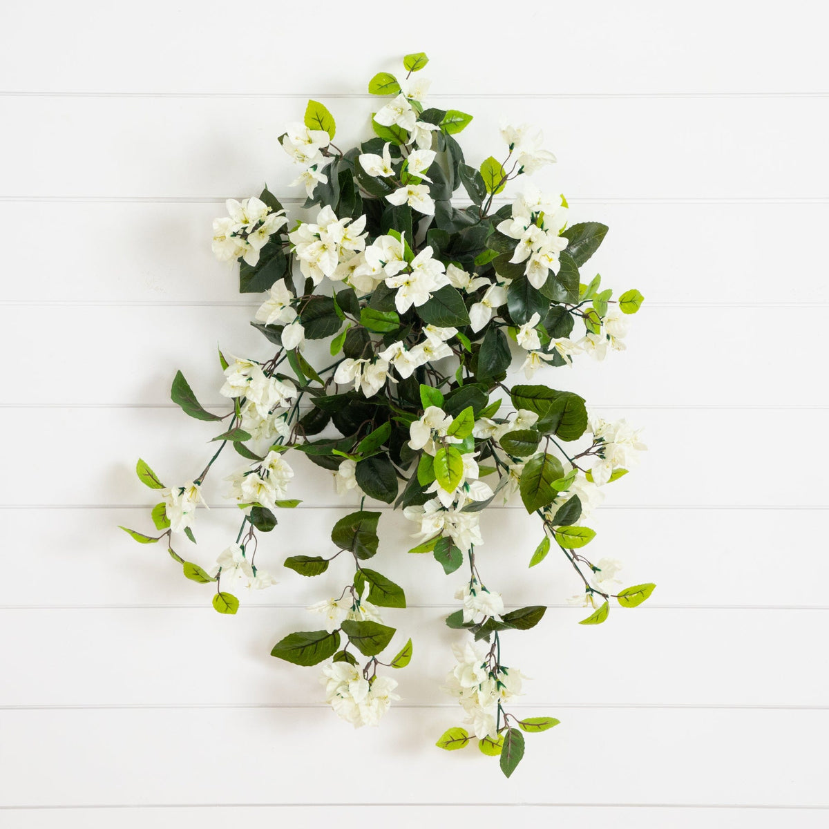 28” UV Resistant Artificial Bougainvillea Hanging Plant (Indoor/Outdoor) - Set of 2