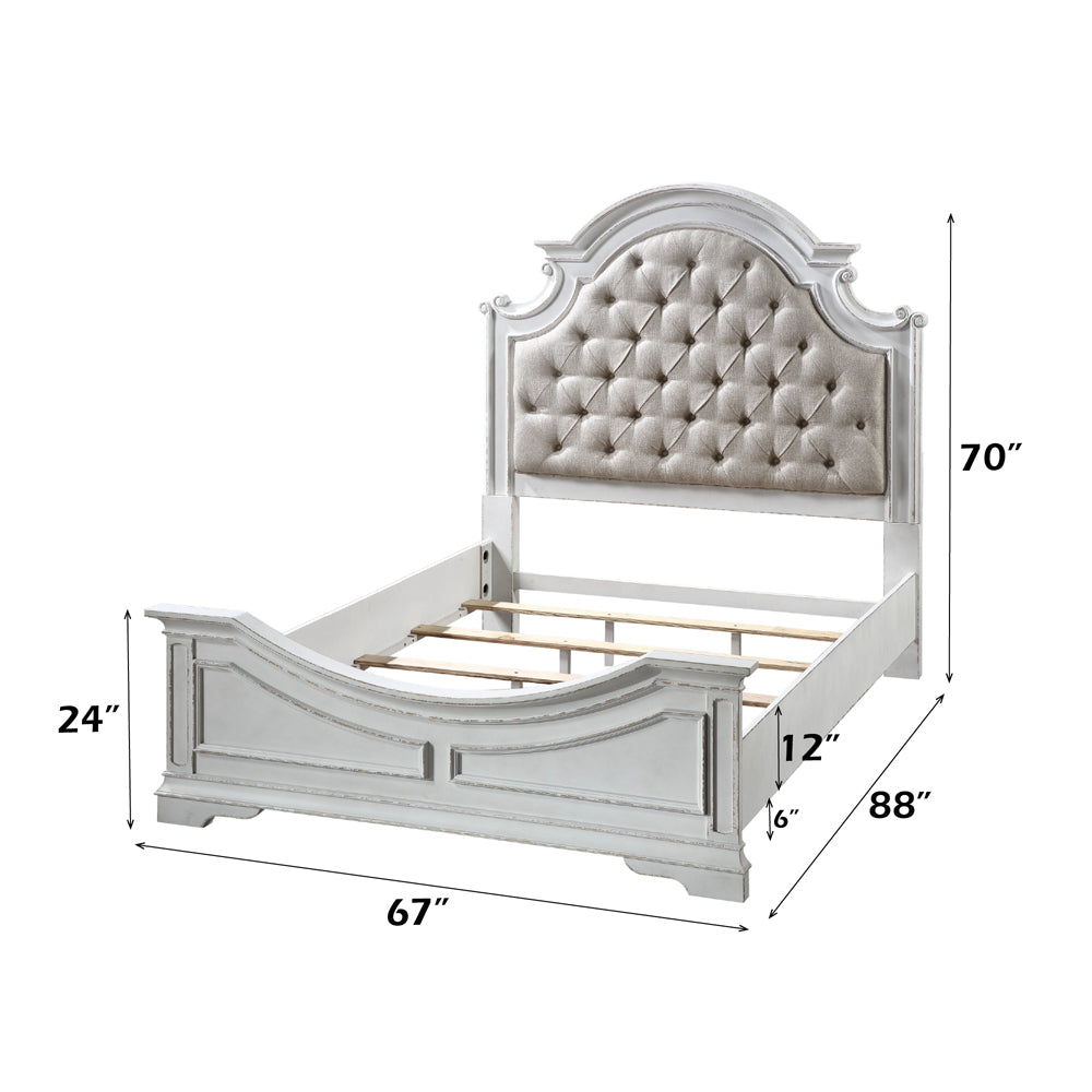 Florian Beige/Antique White Queen Bed