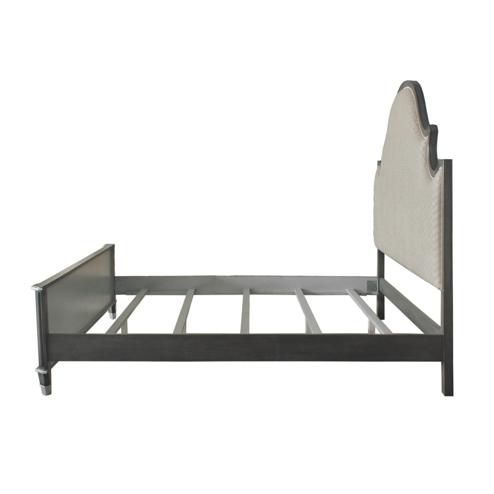 House Beatrice Two Tone Beige/Charcoal/Light Gray Queen Bed