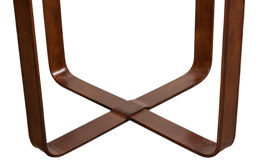 Harness Brown Leather Table