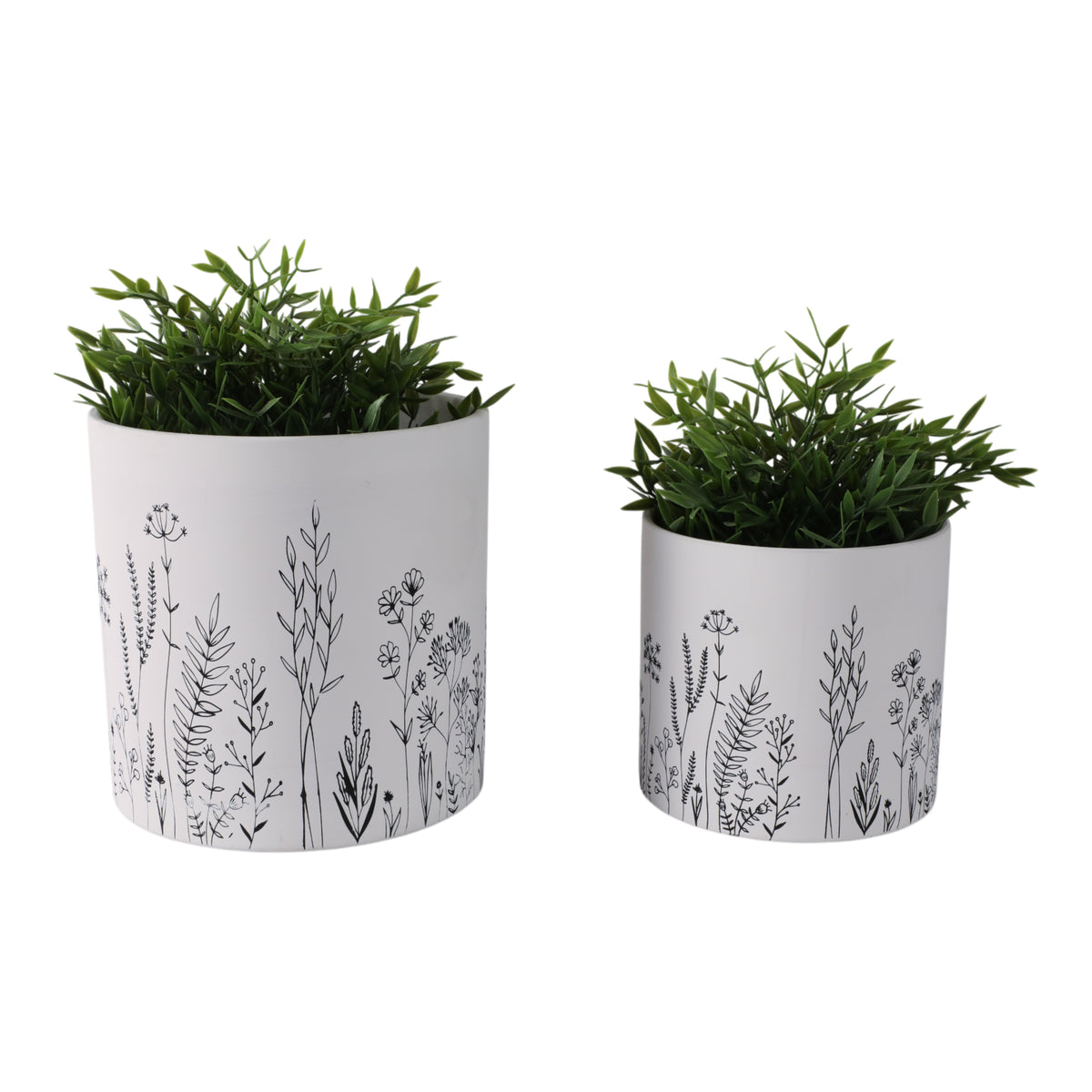 Darrenoak White/Black Planters (Set of 2) - 21860EC