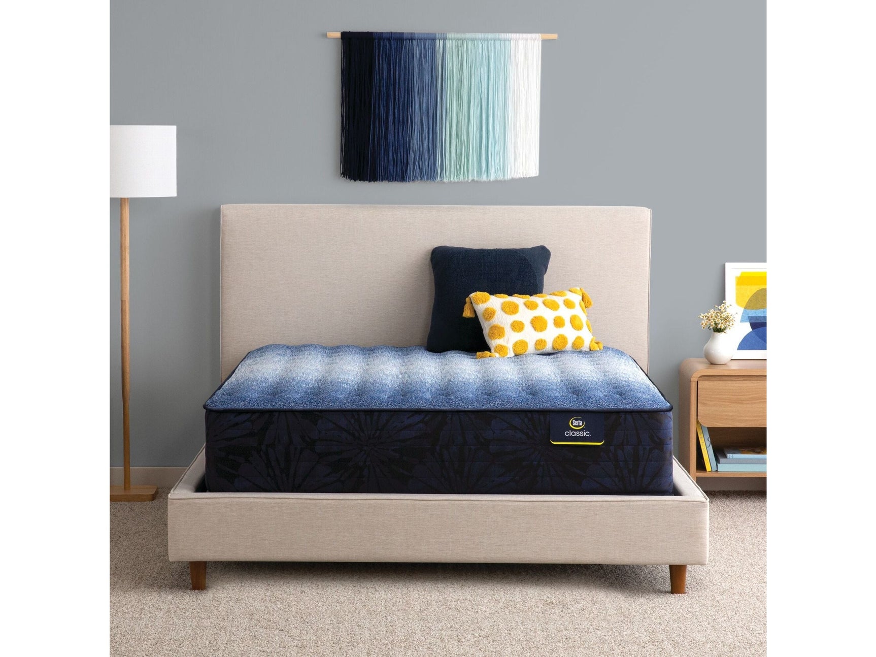 Classic Brecon 13" Off-White/Multicolor Twin XL Firm Mattress