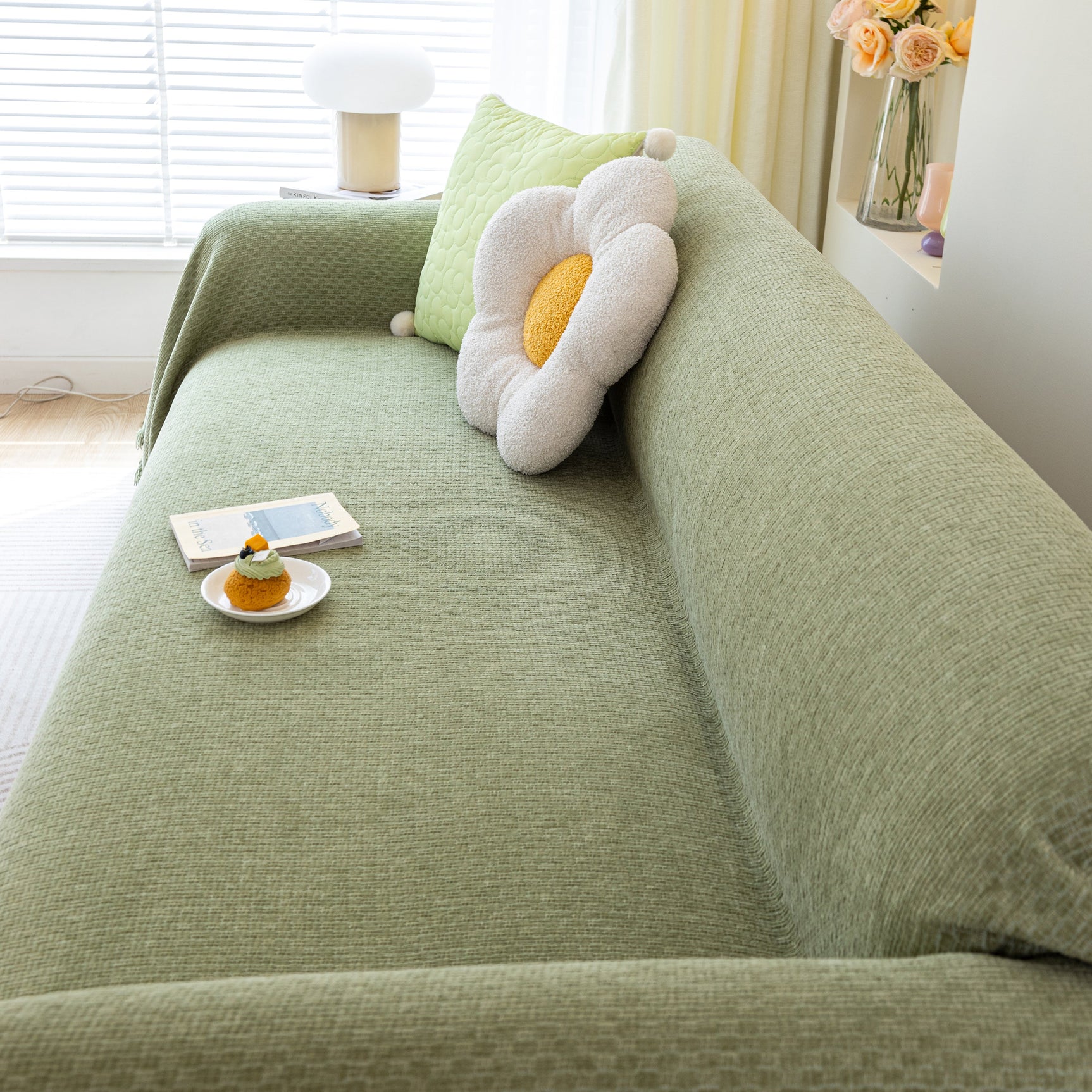 Chenille Large Throw Couch Cover Blanket with Water-Resistant for Futon, Loveseat, and L-Shaped Sofa