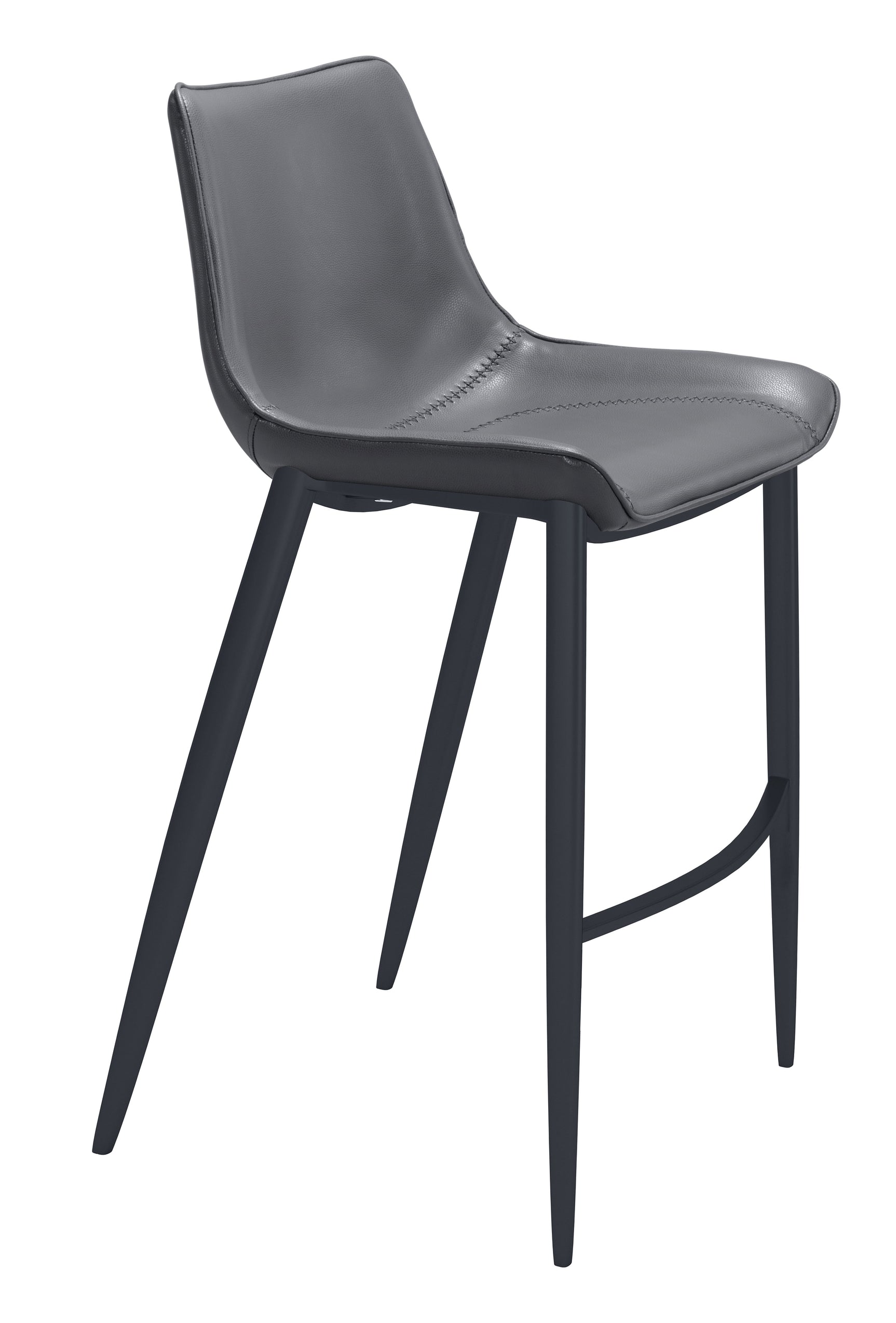 Magnus Dark Gray & Black Barstool (Set of 2)
