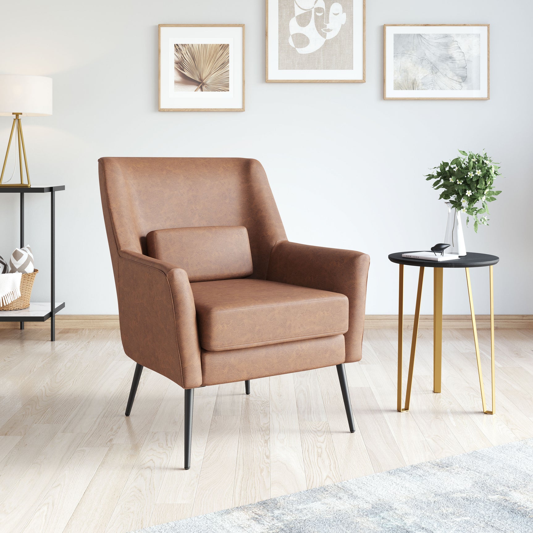Ontario Vintage Brown Accent Chair