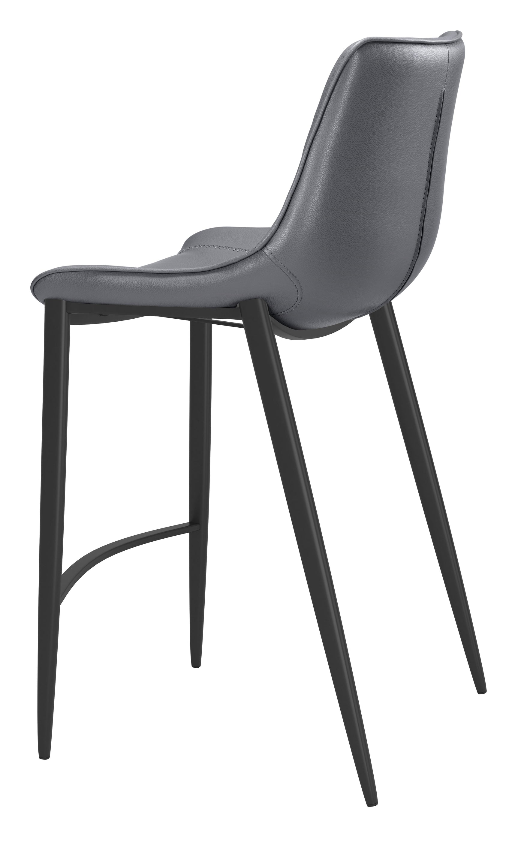 Magnus Dark Gray & Black Counter Stool (Set of 2)