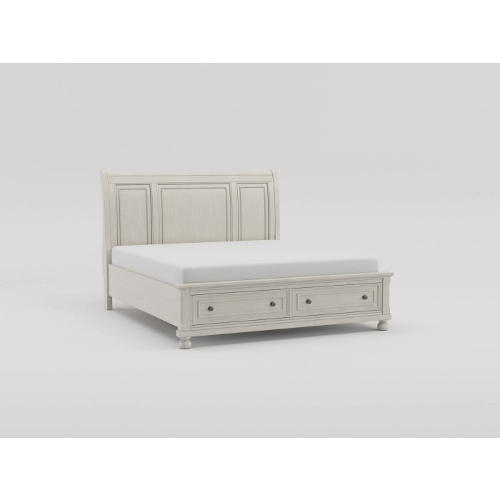 Bethel Brown Queen Platform Bed With Footboard Storage