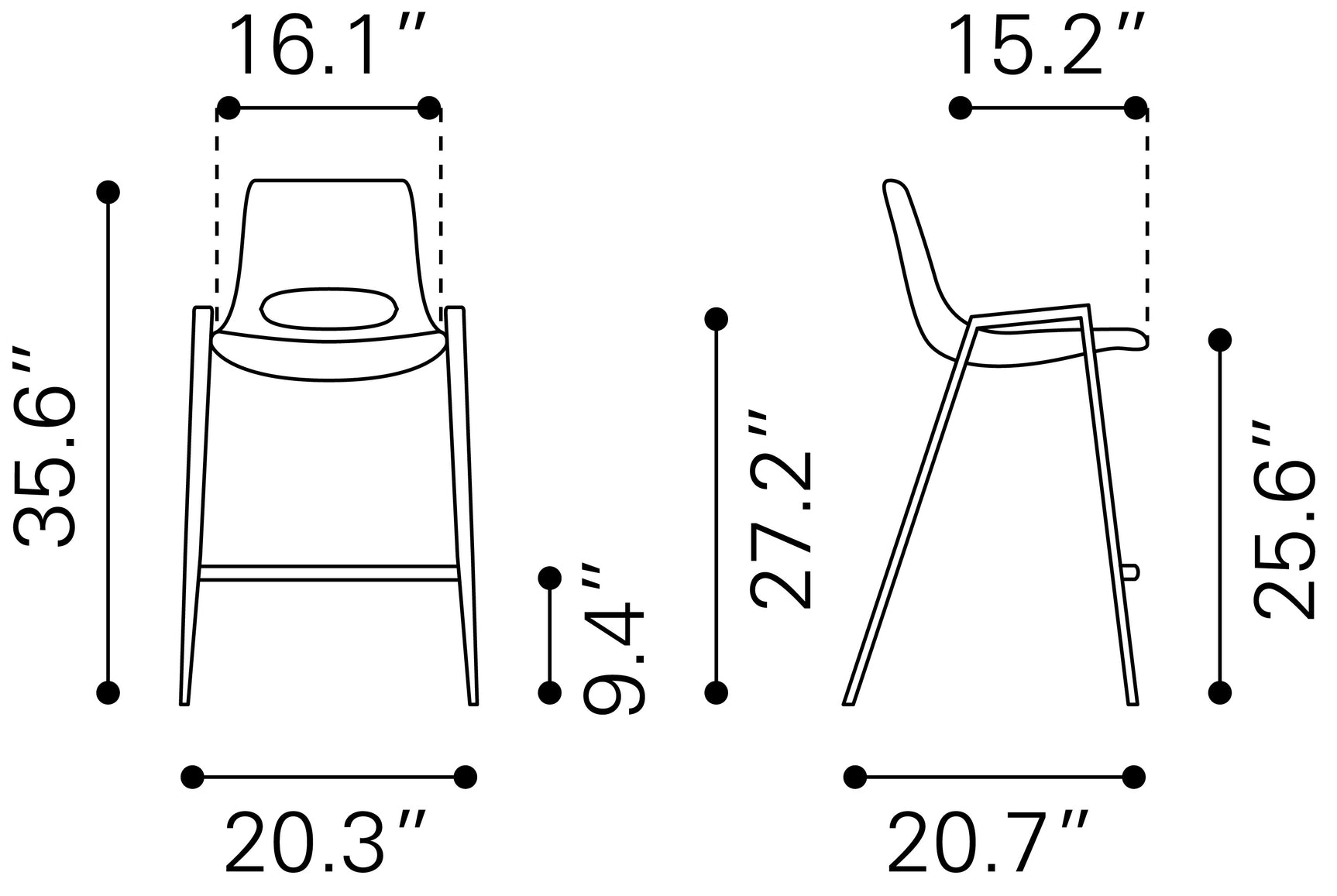 Desi White & Gold Counter Stool (Set of 2)
