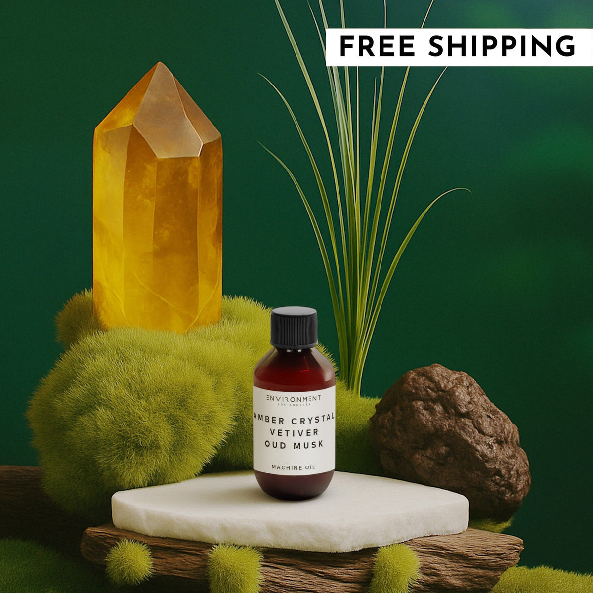 2oz Amber Crystal | Vetiver | Oud Musk Machine Diffusing Oil (Inspired by Baccarat Rouge 540®) - Ornate Home