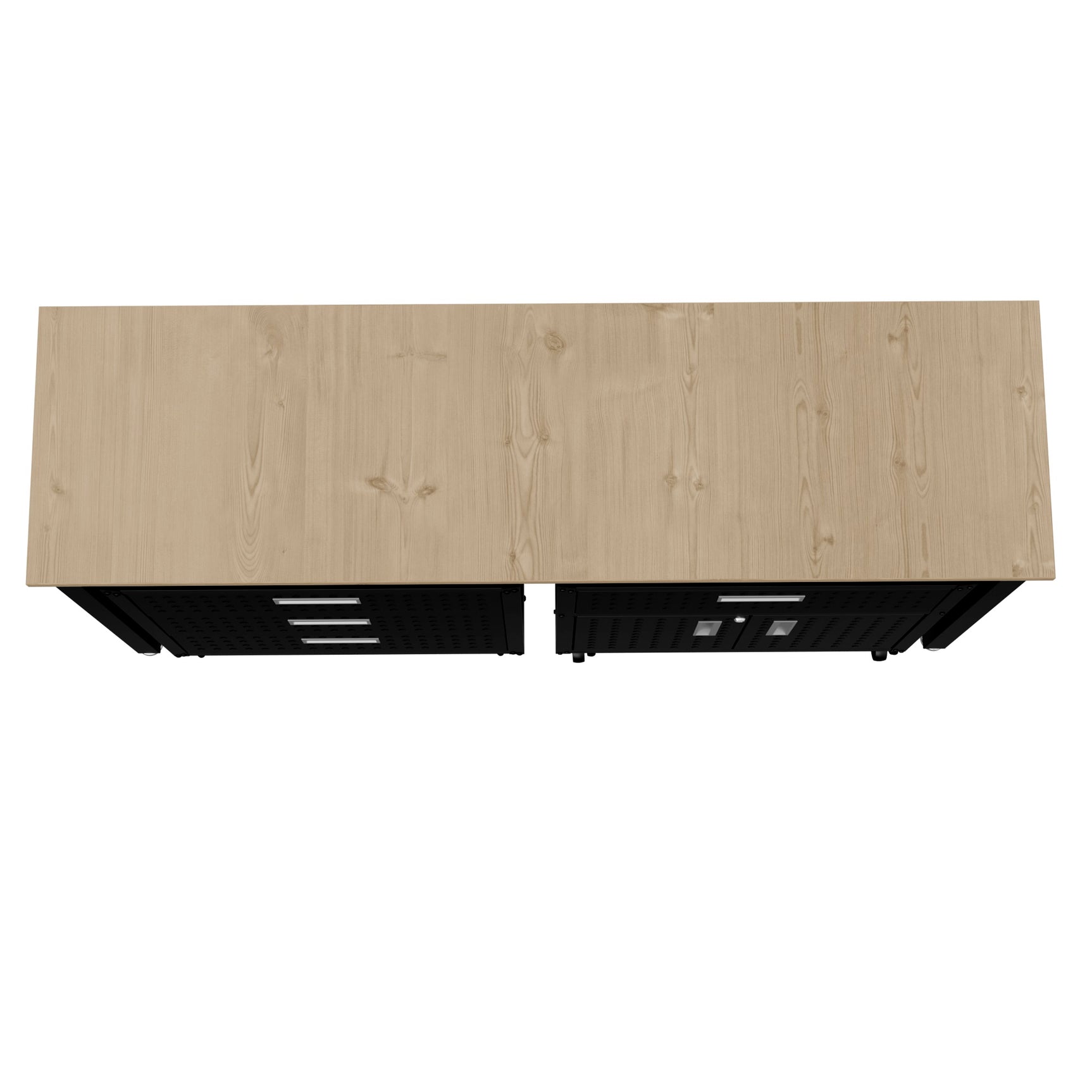 3-Piece Fortress Mobile Space-Saving Garage Cabinet and Worktable 5.0 in Charcoal Grey - Ornate Home