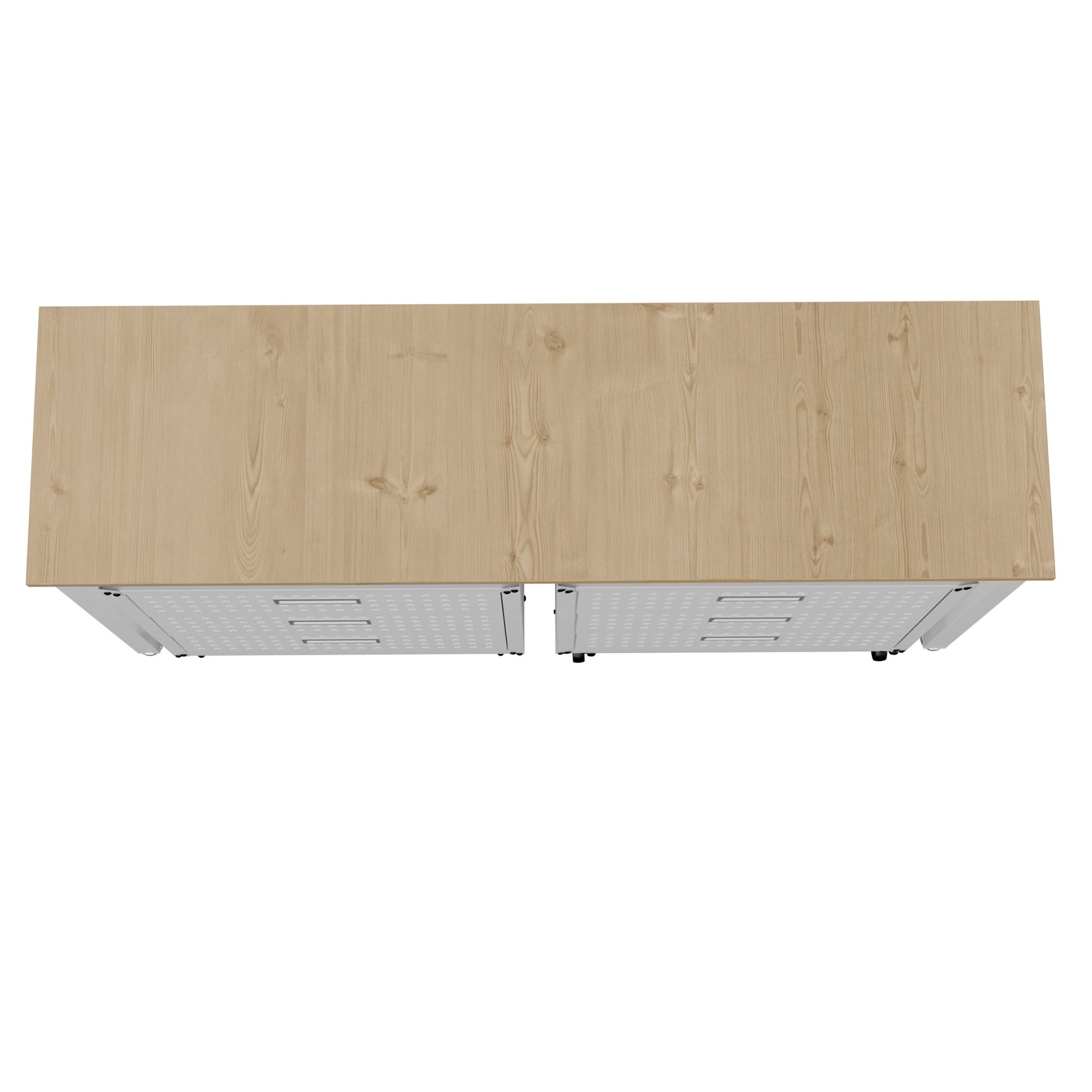 3-Piece Fortress Mobile Space-Saving Garage Cabinet and Worktable 6.0 in White - Ornate Home