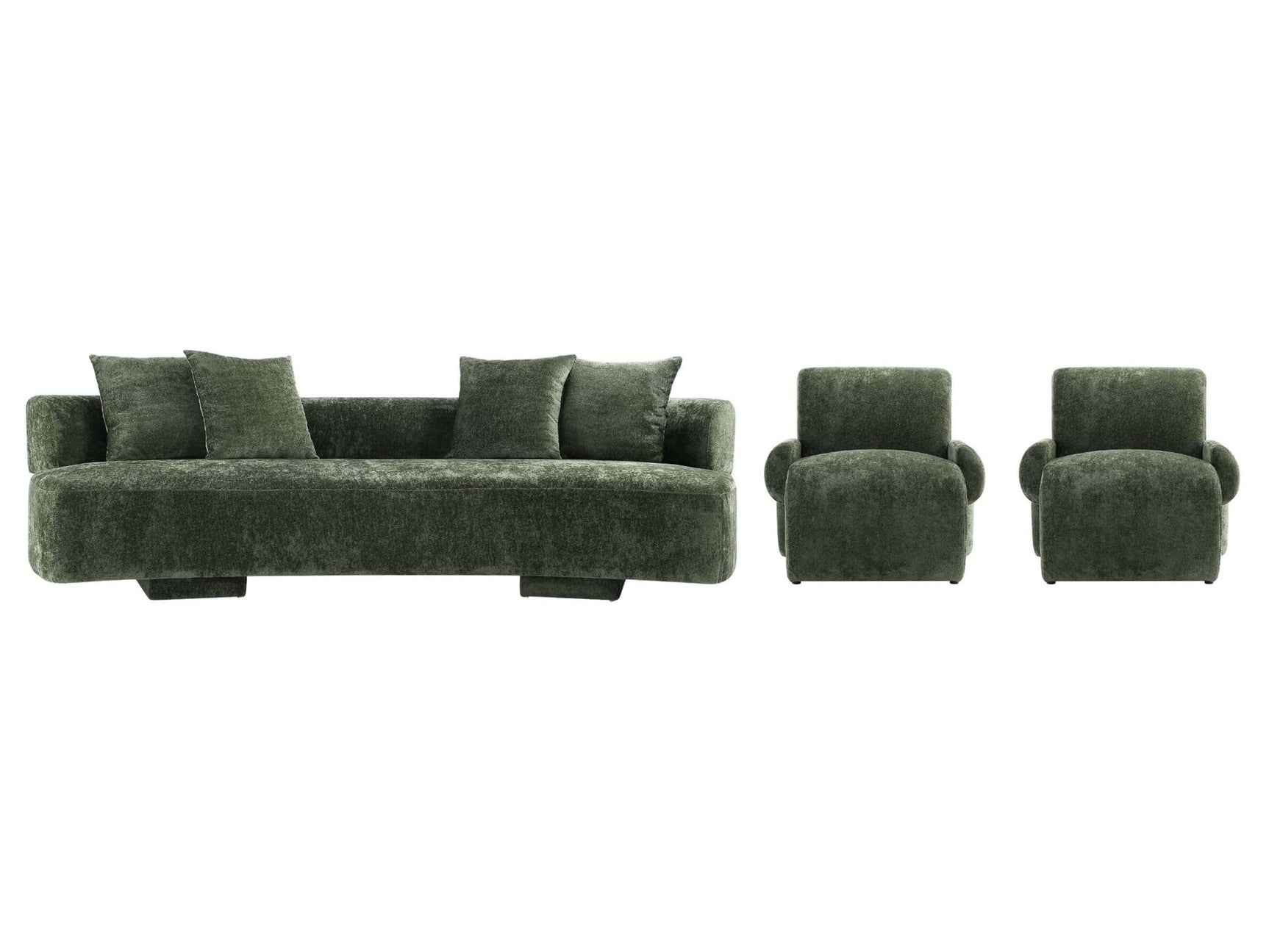 3-Piece Verandah 112" XL Sofa and 2 Accent Chairs in Olive Green - Ornate Home