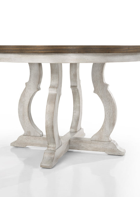 Havanna Vintage Walnut/Off White 47" 5-Piece Round Dining Set