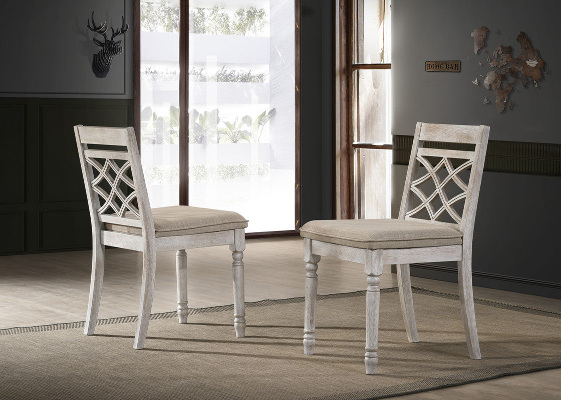 Havanna Off White 19"W Fabric Dining Chair (Set of 2)
