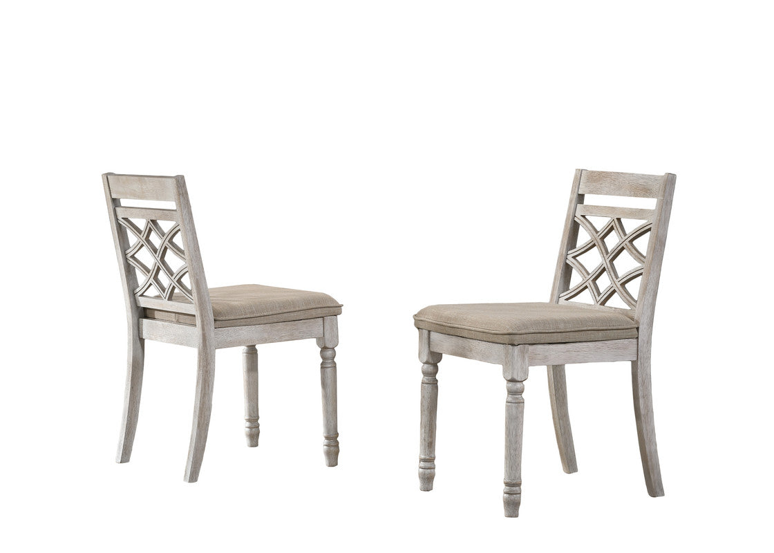 Havanna Vintage Walnut/Off White 47" 5-Piece Round Dining Set