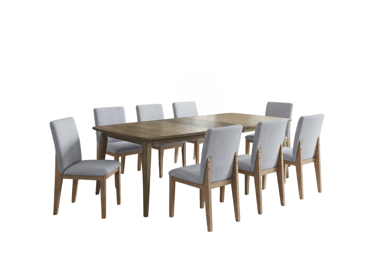 Bistro Vintage Walnut 88" 9-Piece Dining Set