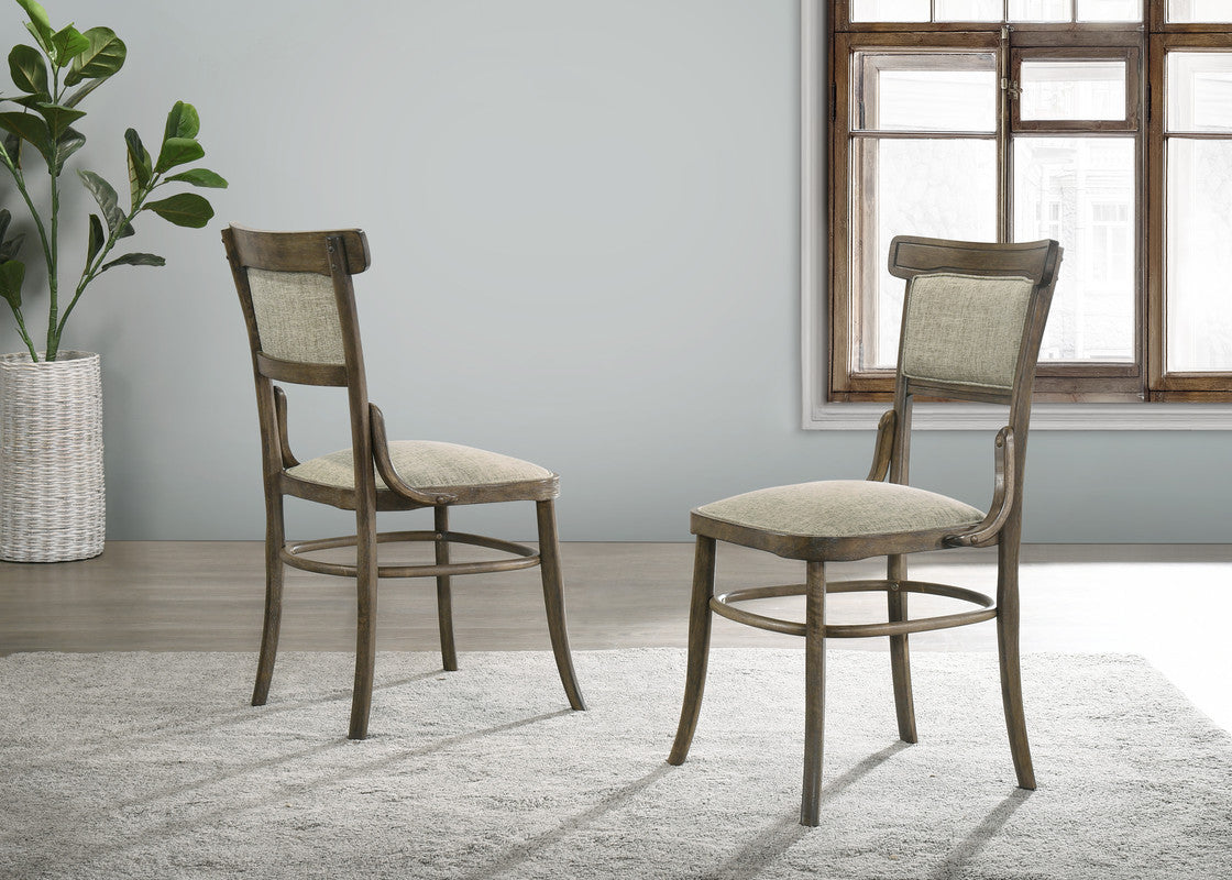 Bistro Vintage Walnut 19"W Fabric Dining Chair (Set of 2)