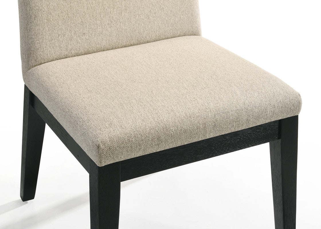 Jasper Ebony Black/Beige 19"W Fabric Dining Chair (Set of 2)