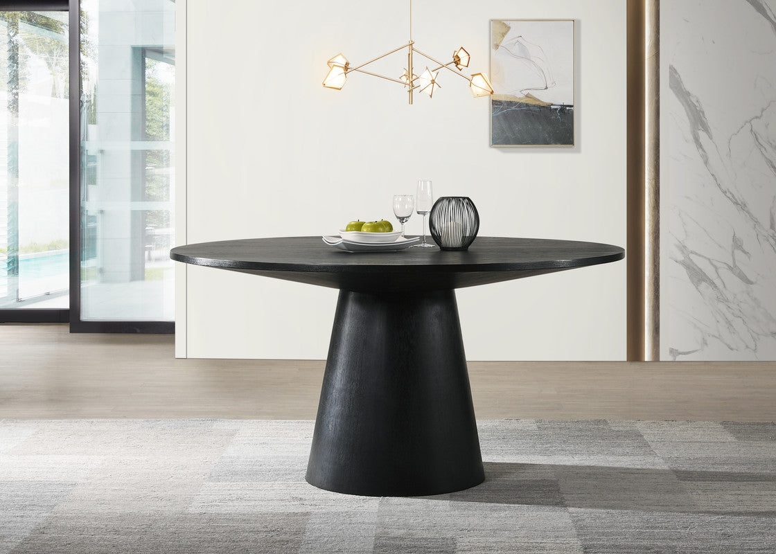 Jasper Ebony Black/Gray 59" 5-Piece Round Dining Set
