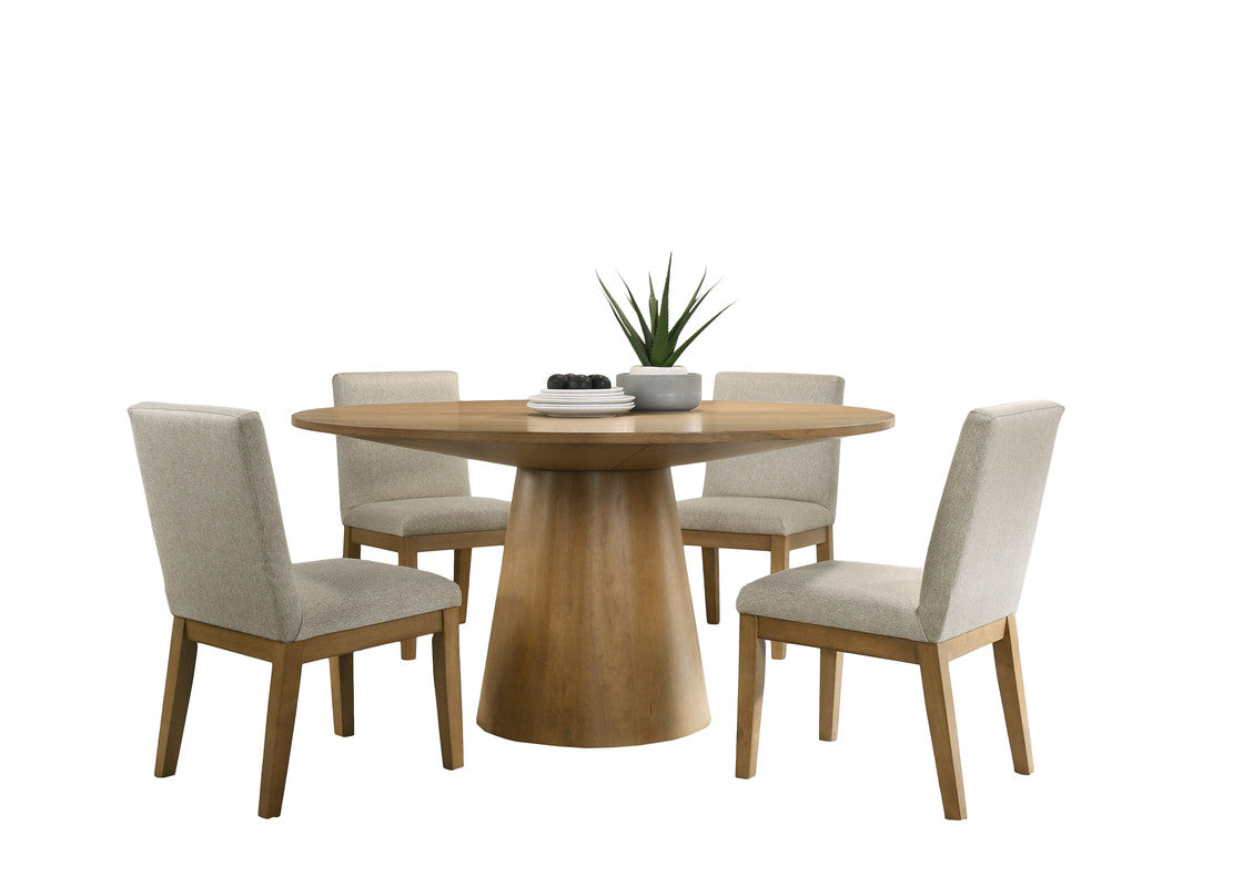 Jasper Driftwood/Beige 59" 5-Piece Round Dining Set