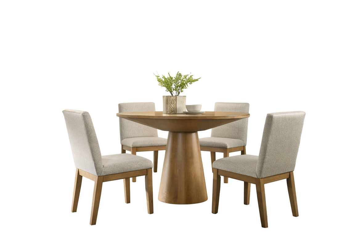Jasper Driftwood/Beige 47" 5-Piece Round Dining Set