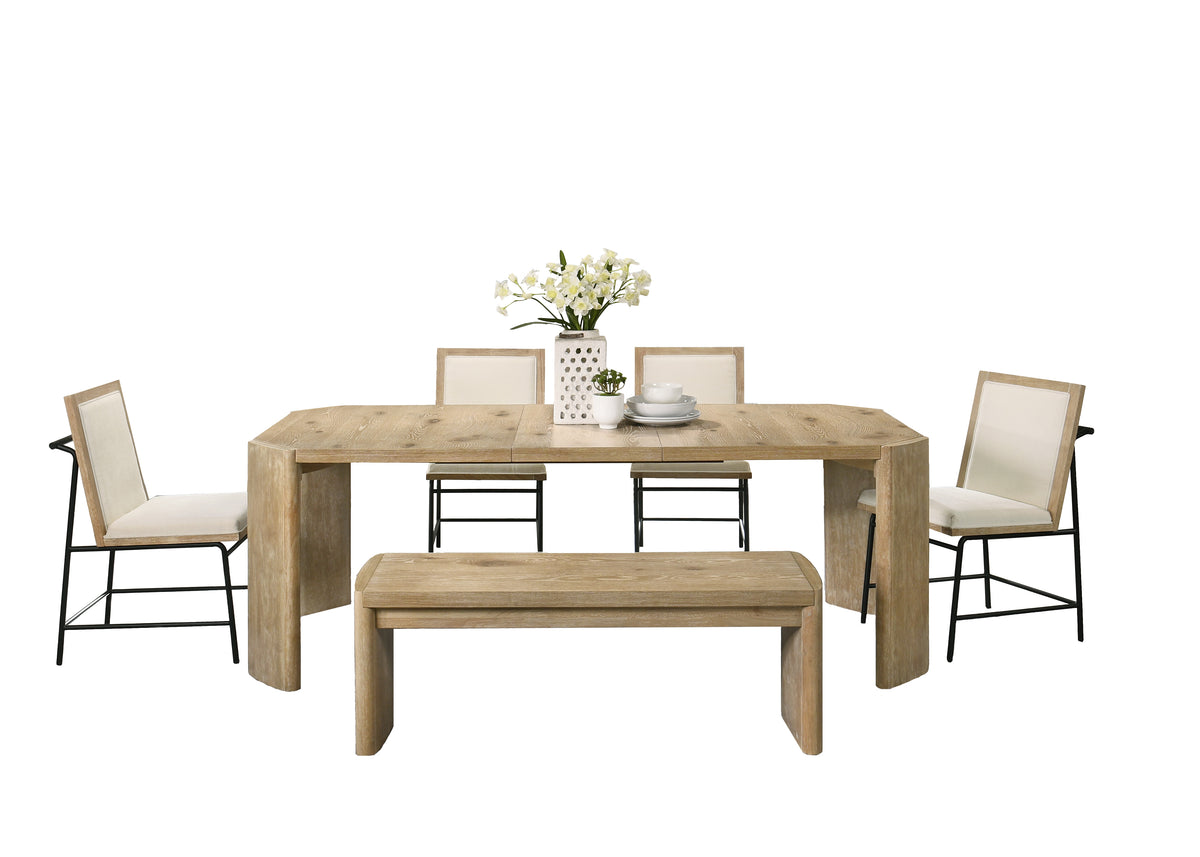 Magnus Oak 84" 6-Piece Rectangular Dining Set with Bench