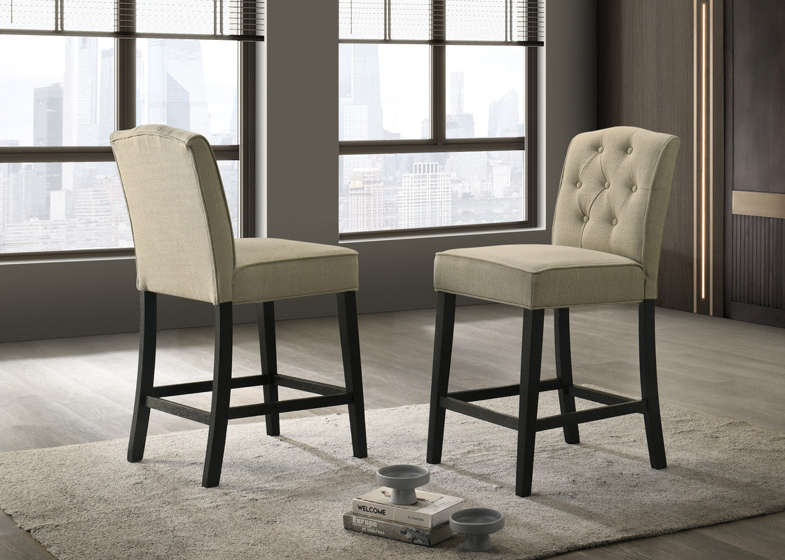 Jasper Beige 23"W Fabric Counter Height Chair (Set of 2)