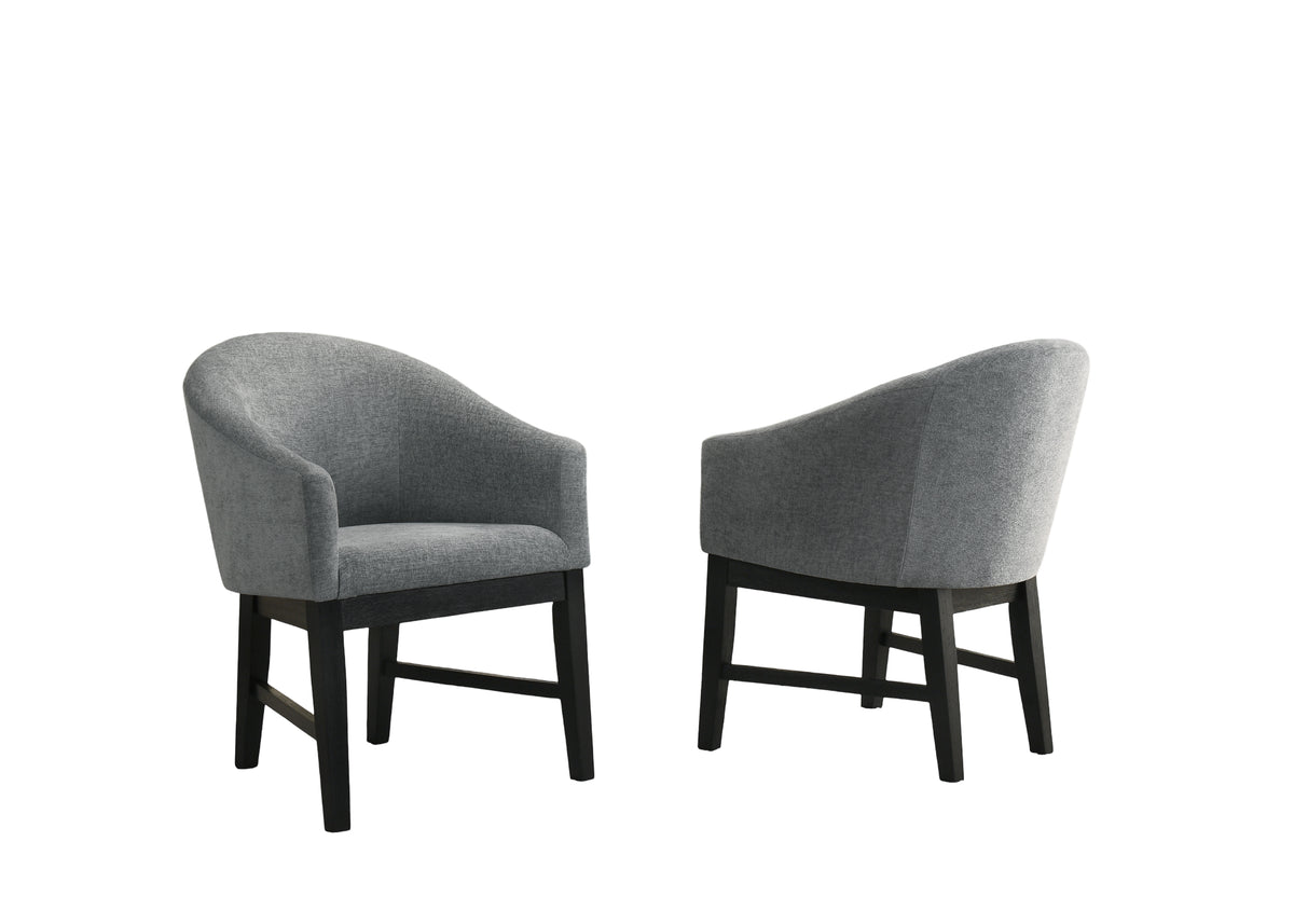 Haven Gray 26"W Fabric Barrel Dining Chair (Set of 2)