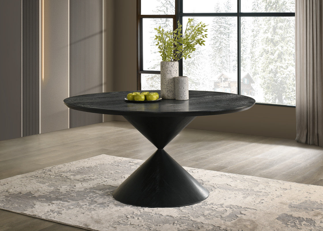 Haven Ebony Black 59" Round Dining Table