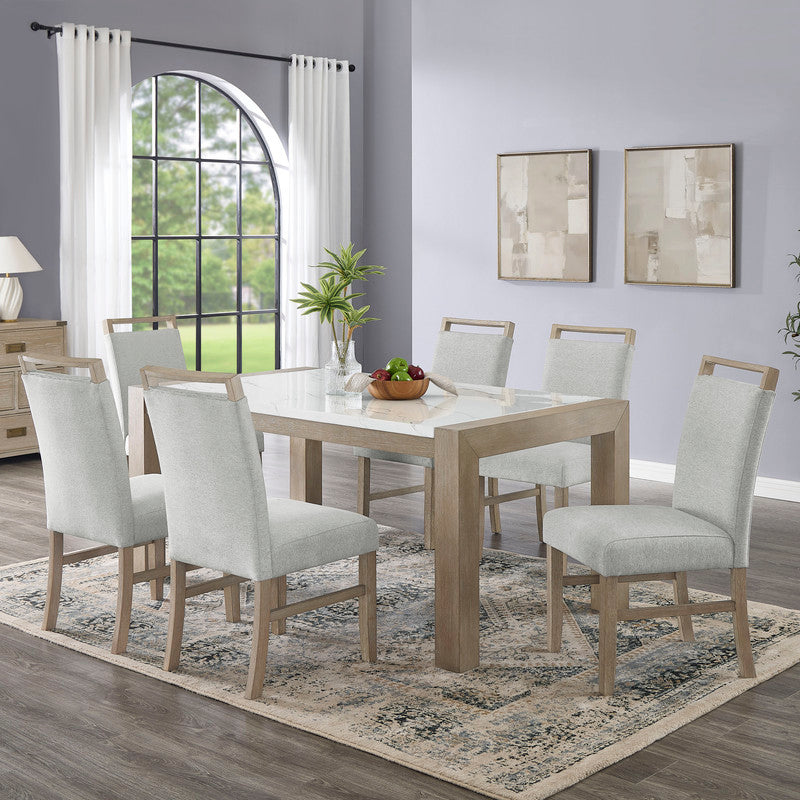 Tabitha Light Oak 66" 7-Piece Rectangular Dining Set