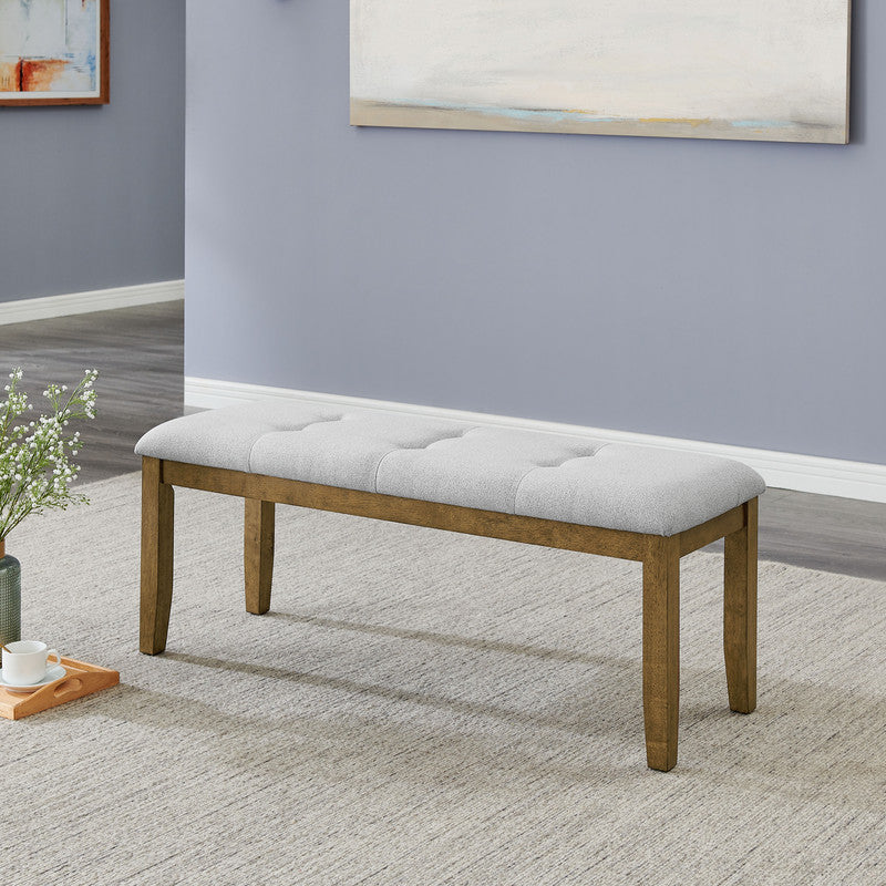 Darla Walnut Oak 48"W Fabric Dining Bench