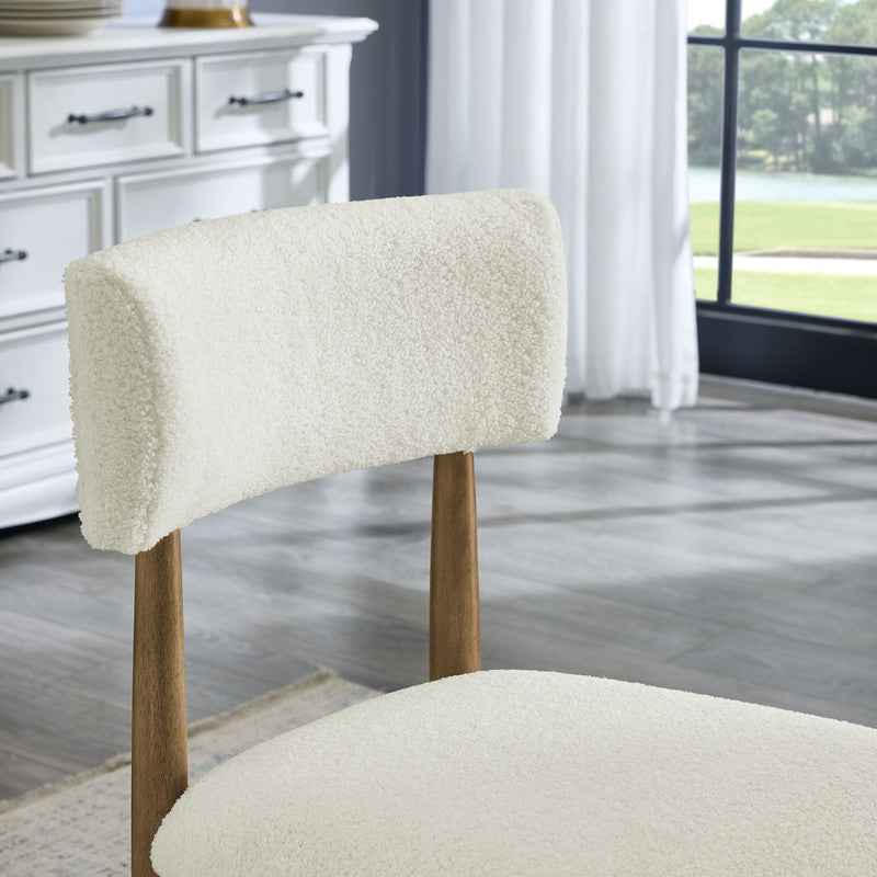 Darla Walnut Oak 20"W Sherpa Dining Side Chair (Set of 2)