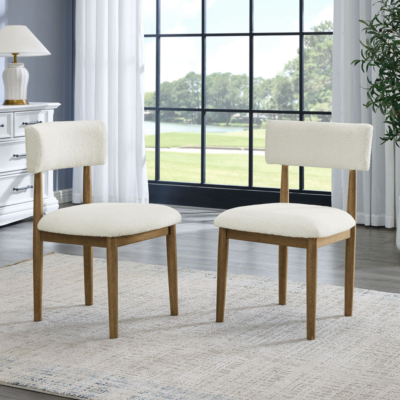 Darla Walnut Oak 20"W Sherpa Dining Side Chair (Set of 2)