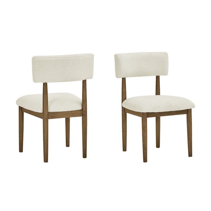 Darla Walnut Oak 70" 5-Piece Rectangular Dining Set with Sherpa Chairs
