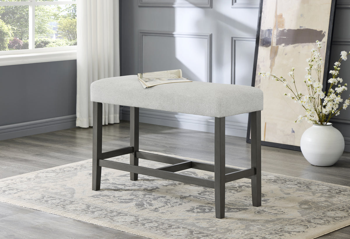 Selena Gray 40"W Fabric Counter Height Bench