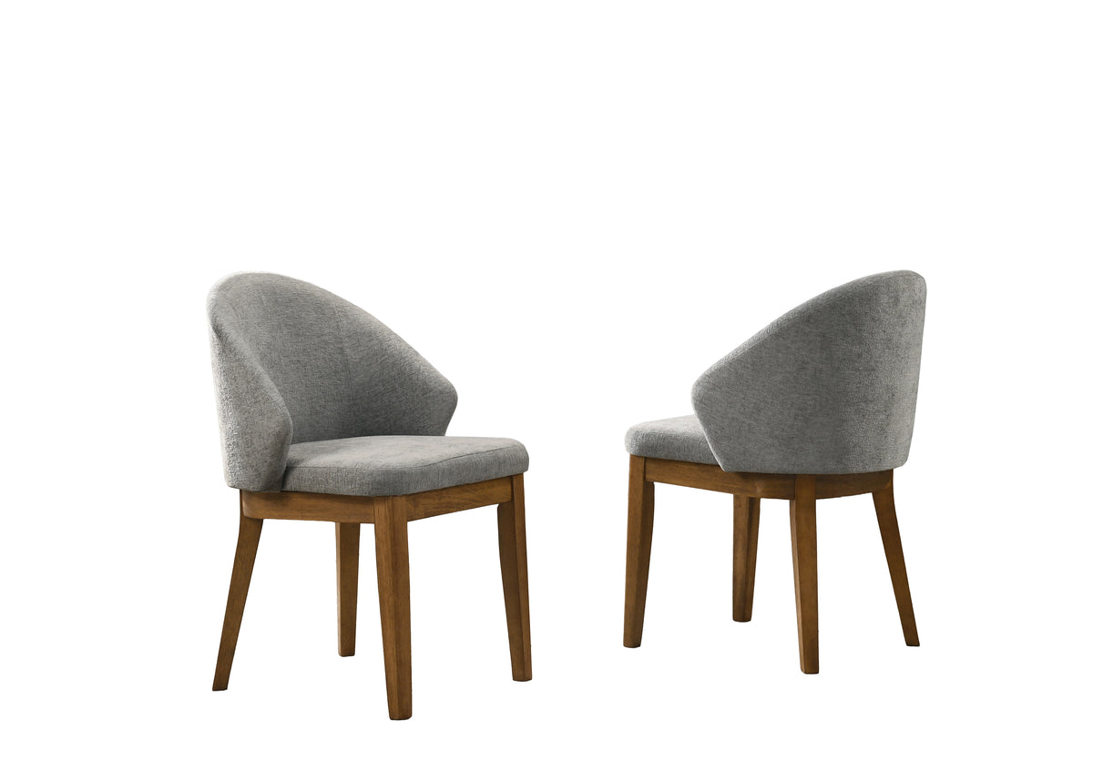 Andrew Walnut 22"W Fabric Barrel Dining Chair (Set of 2)