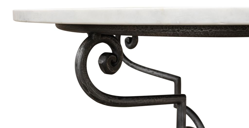 Maison Forge Ivory Iron And Marble Table