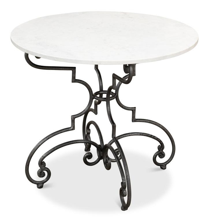 Maison Forge Ivory Iron And Marble Table