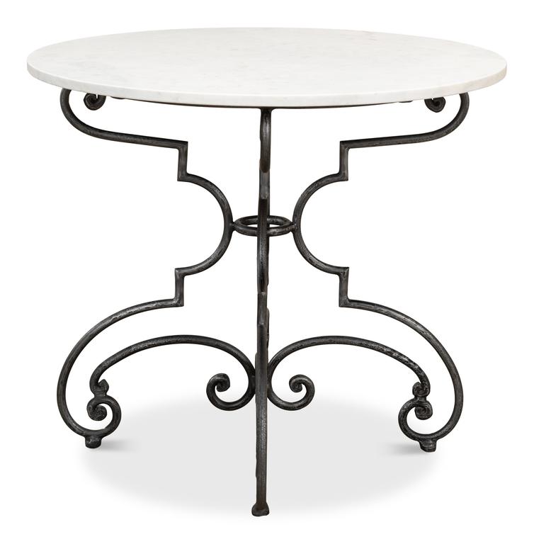Maison Forge Ivory Iron And Marble Table