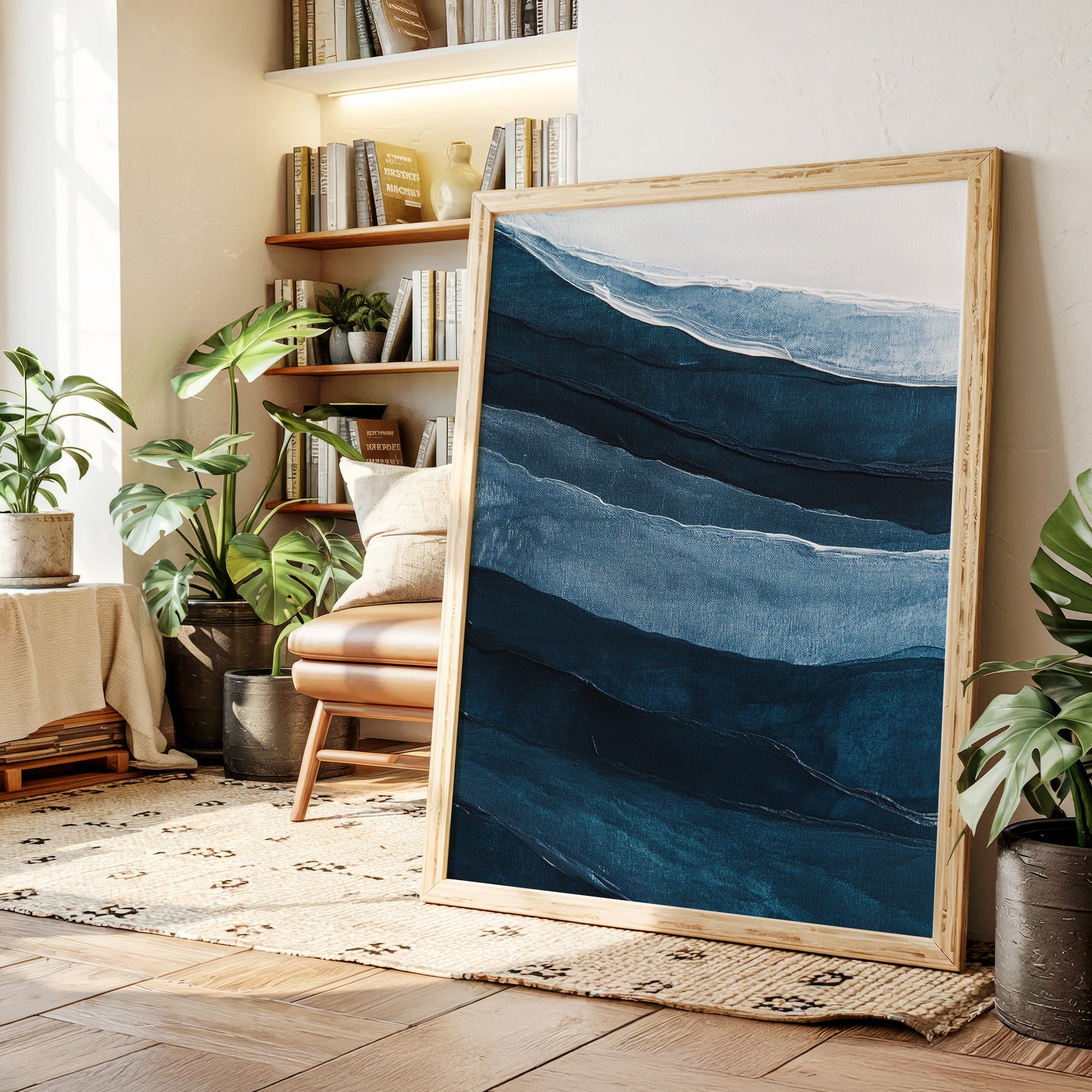 Serene Ocean Waves Abstract Painting
