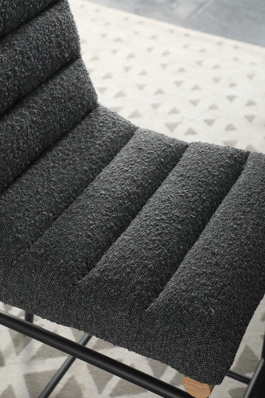 Lahni Dark Gray 18"W Boucle Fabric Counter Height Chair