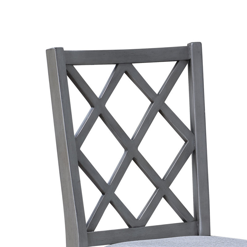Carlisle Gray 17.5"W Fabric Side Dining Chair (Set of 2)