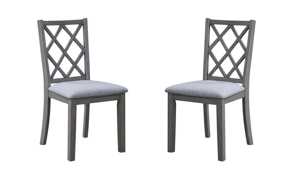 Carlisle Gray 17.5"W Fabric Side Dining Chair (Set of 2)