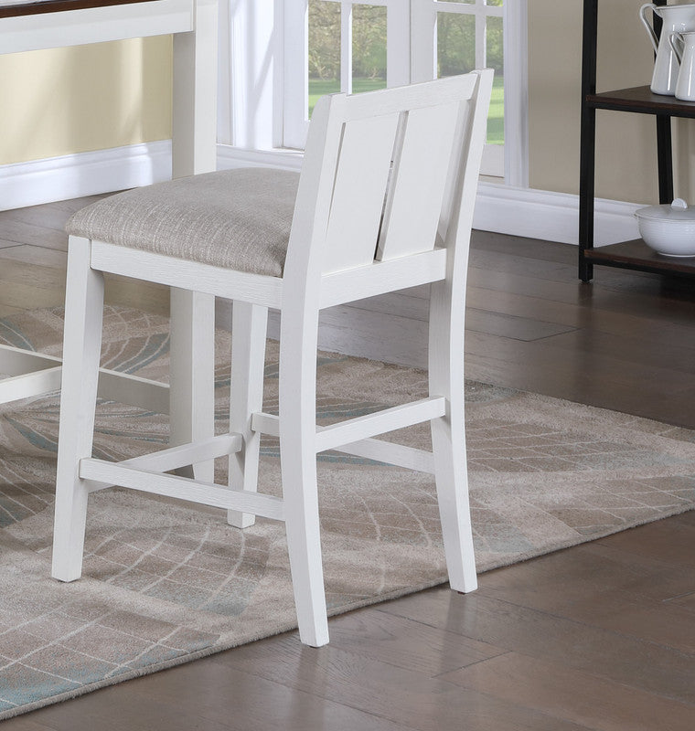 Graham White 20"W Fabric Counter Height Chair (Set of 2)