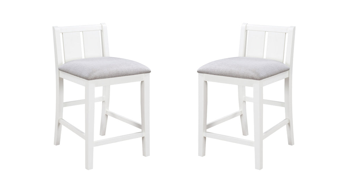 Graham White 20"W Fabric Counter Height Chair (Set of 2)