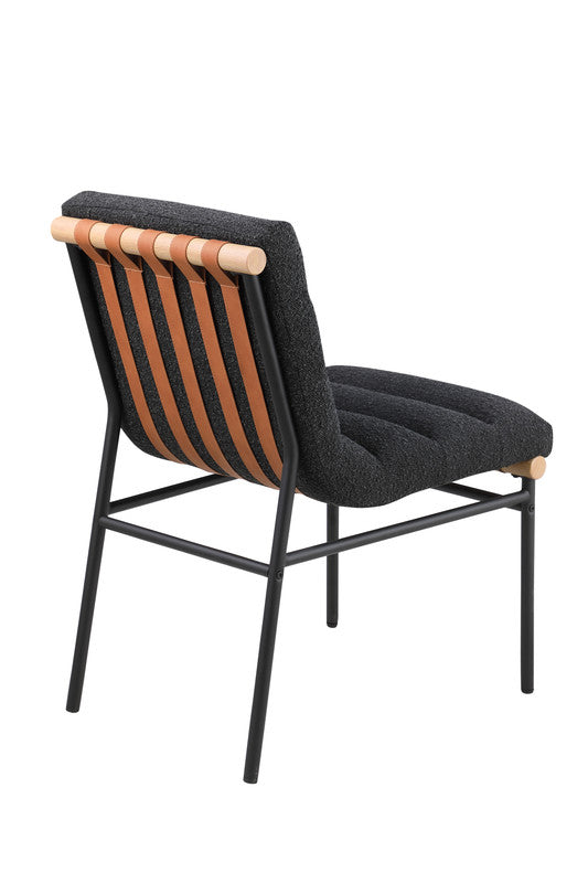 Lahni Black 19"W Boucle Fabric Dining Chair (Set of 2)