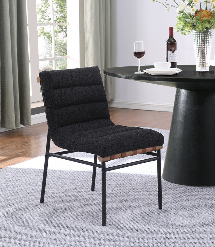Lahni Black 19"W Boucle Fabric Dining Chair (Set of 2)