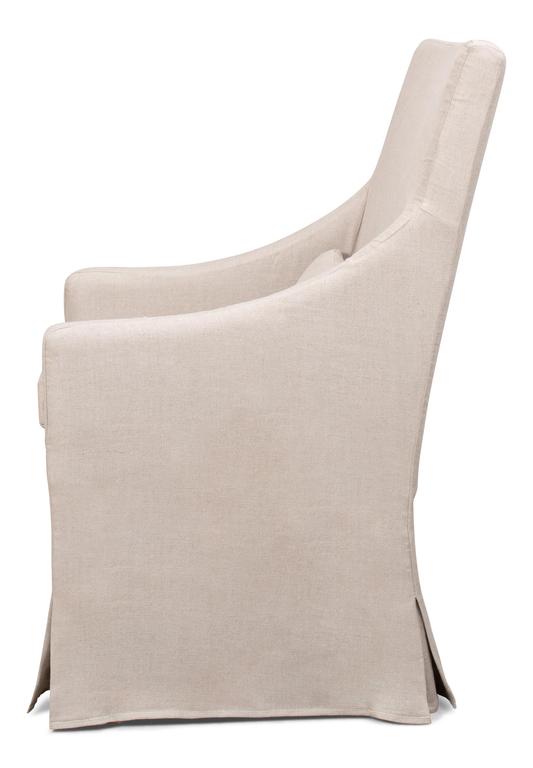 Boyce Beige Skirted Arm Chair